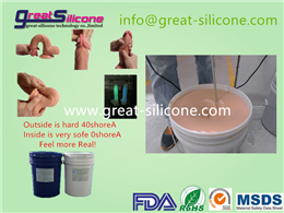 GS-640/605 Silicone rubber for outside hard inside soft real penis